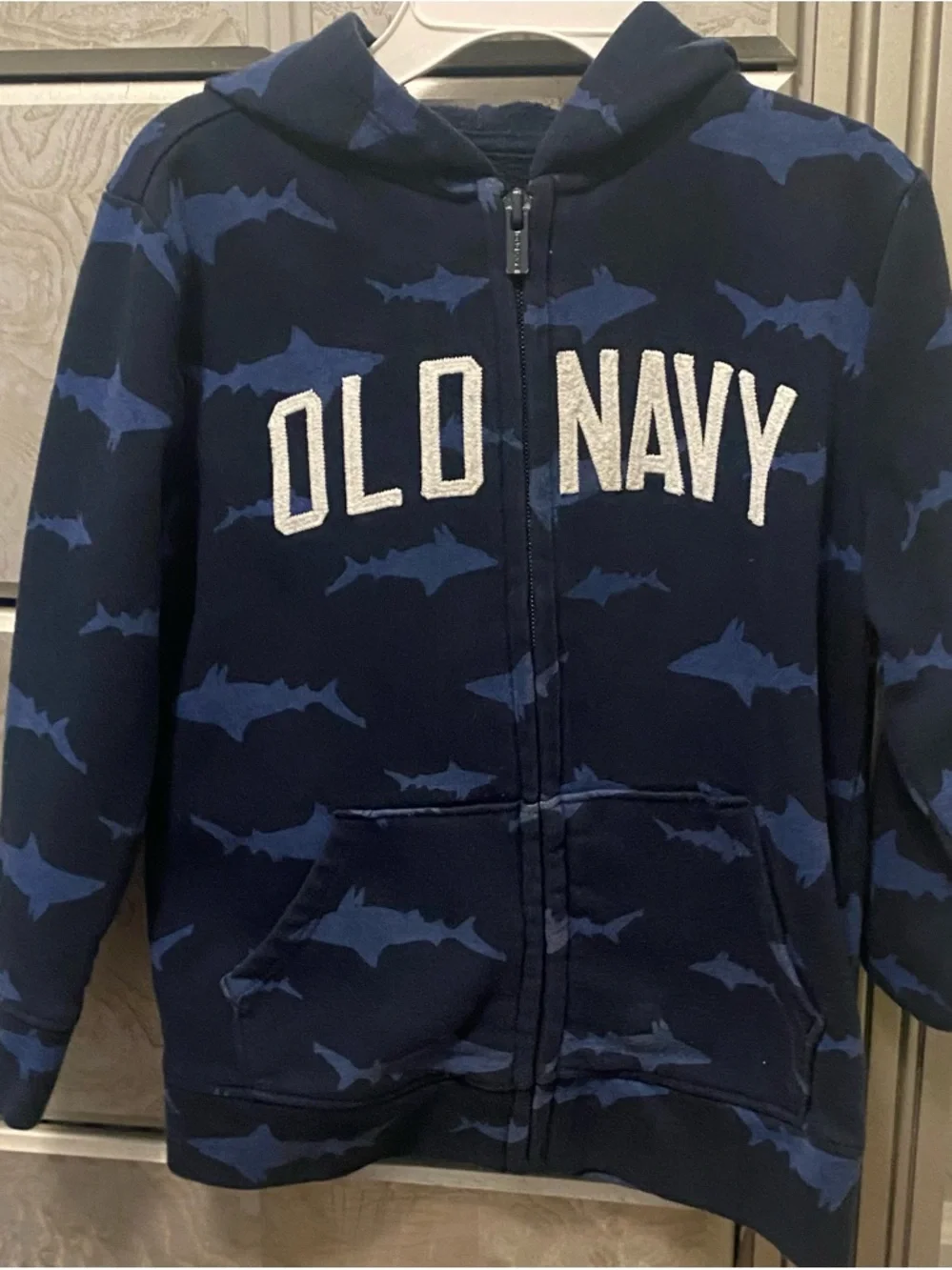 Old Navy Navy‎ Shark-Pattern Pullover Hoodie for Kids